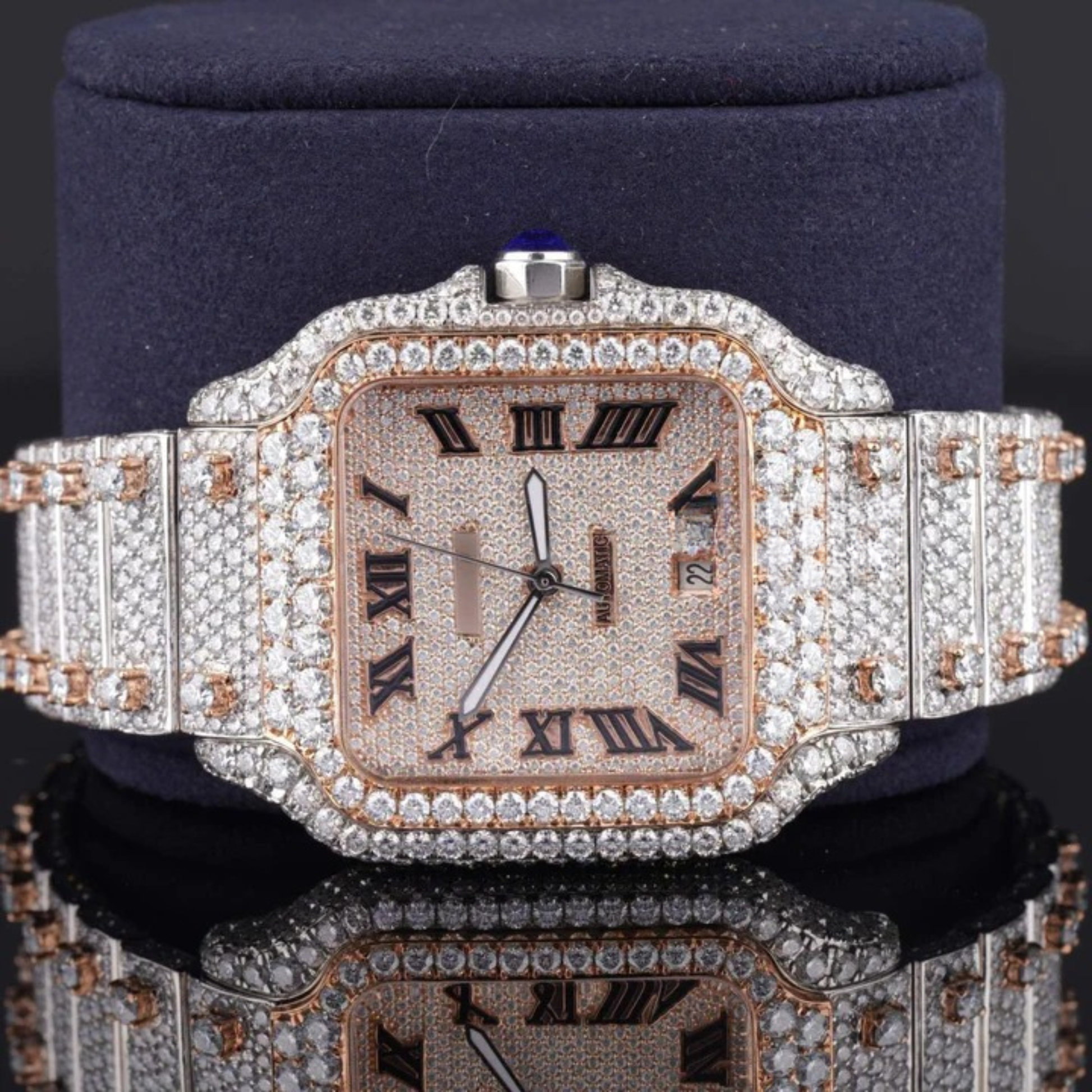 Luxurious Diamond Iced Out Automatic Moissanite Watch