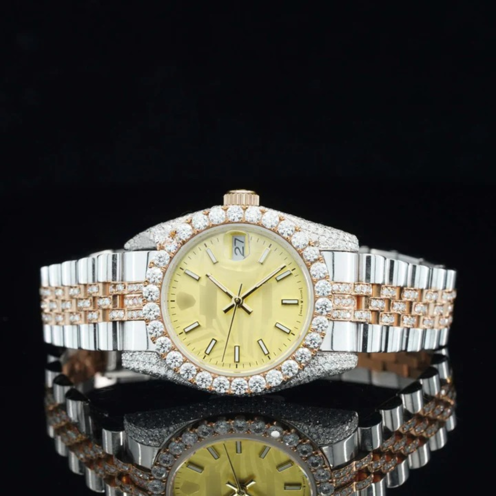 Royal Moissanite Watch Iced Out Automatic Movement For Men