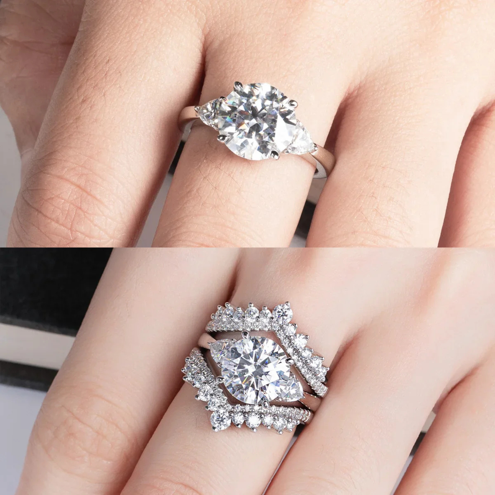 4.6 CTTW Round Cut Moissanite Engagement Ring