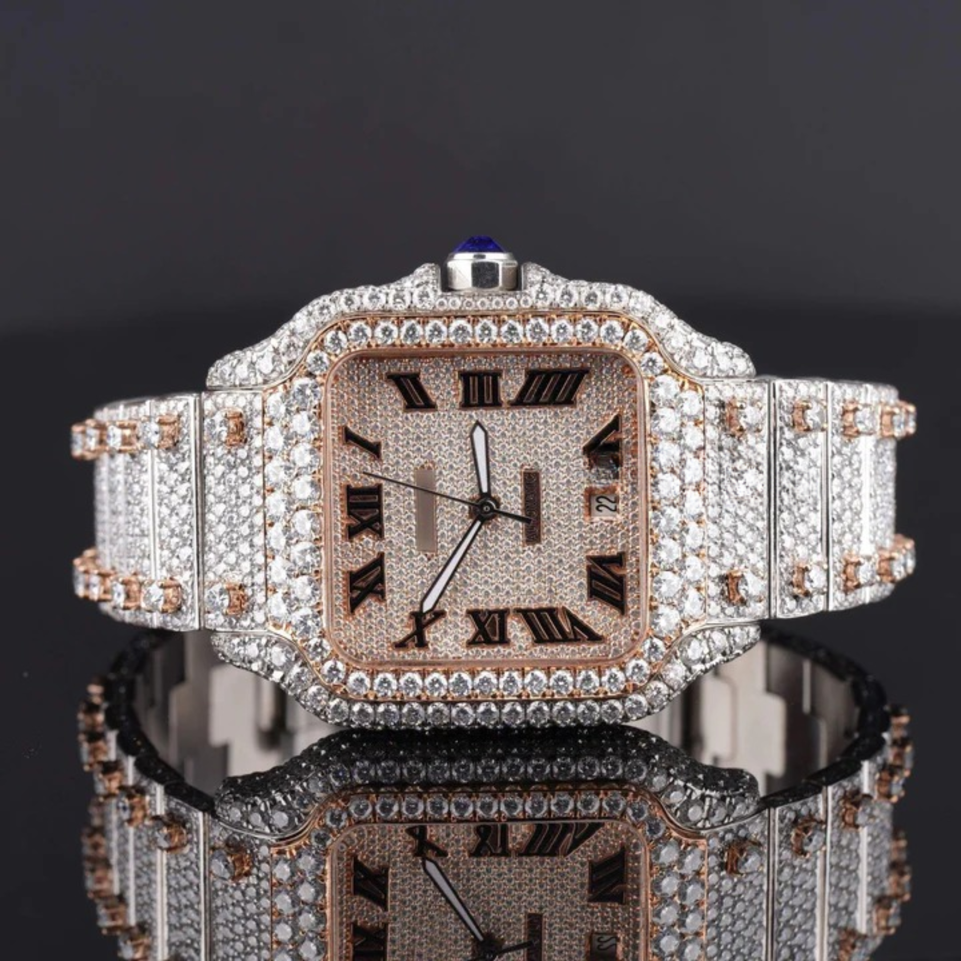 Luxurious Diamond Iced Out Automatic Moissanite Watch