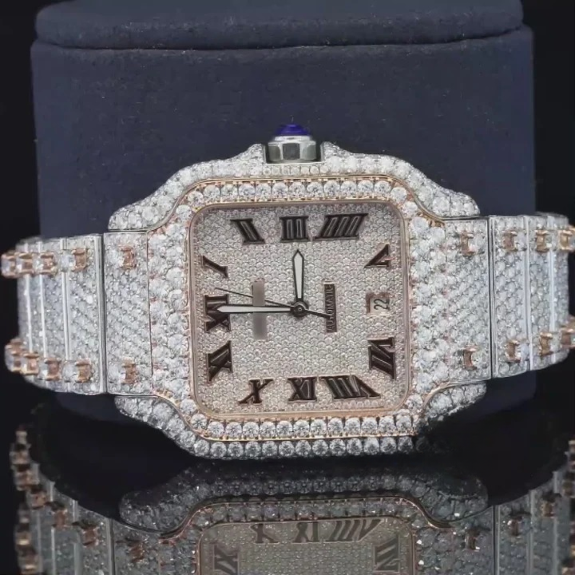 Luxurious Diamond Iced Out Automatic Moissanite Watch