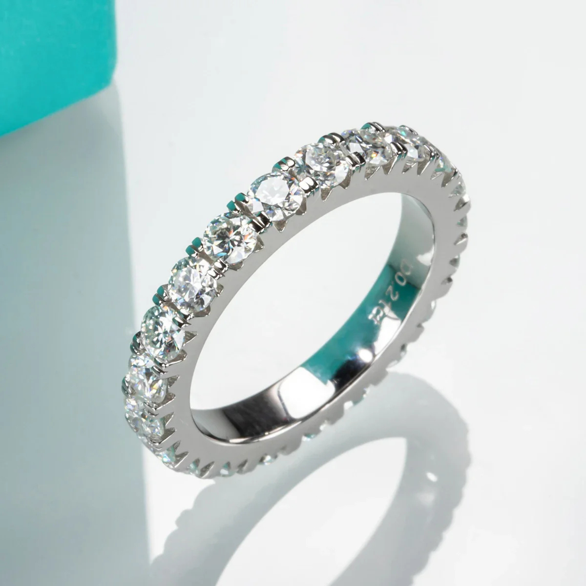3.5 CT Round Cut Moissanite Engagement Ring Set