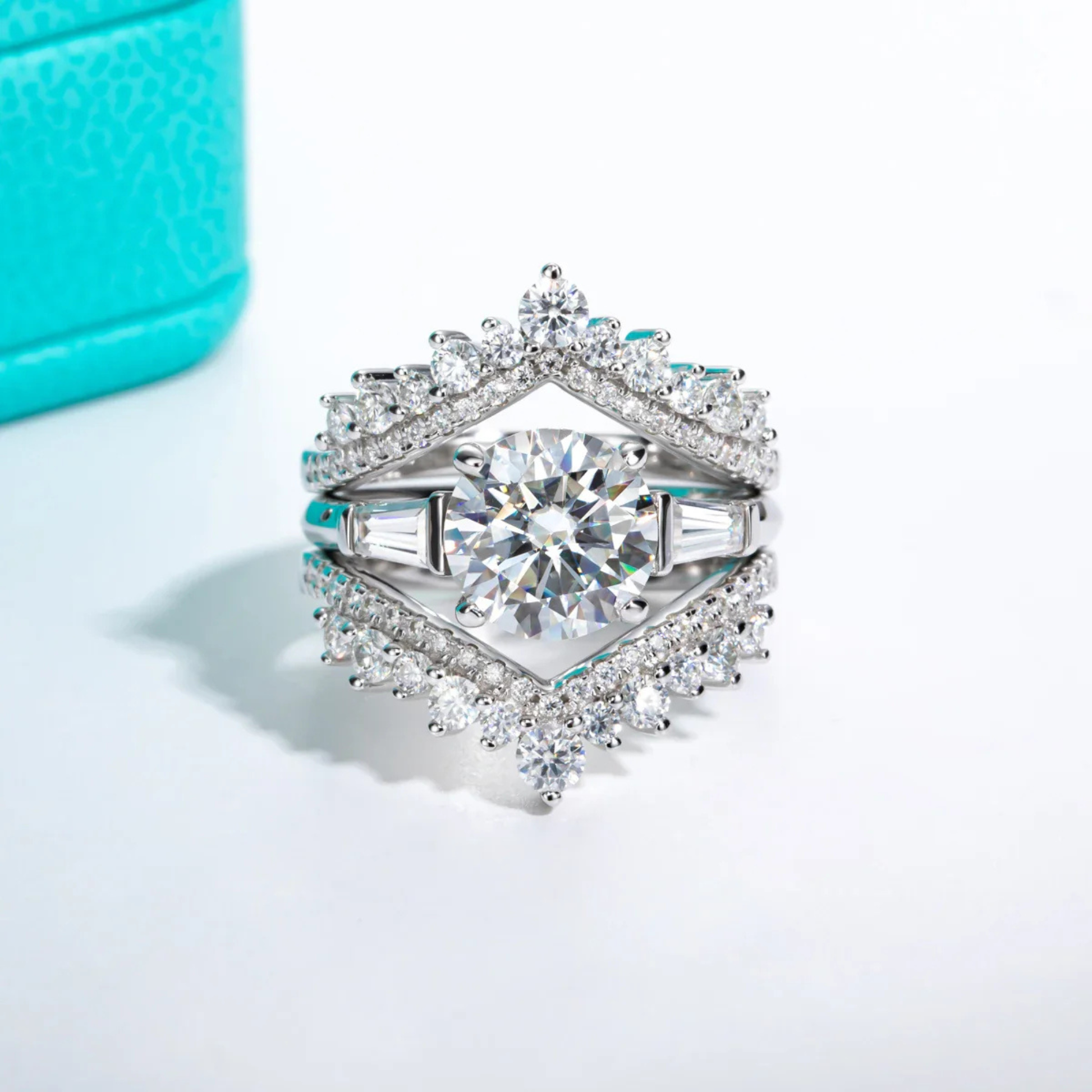 3 CT Round Cut Moissanite Engagement Ring