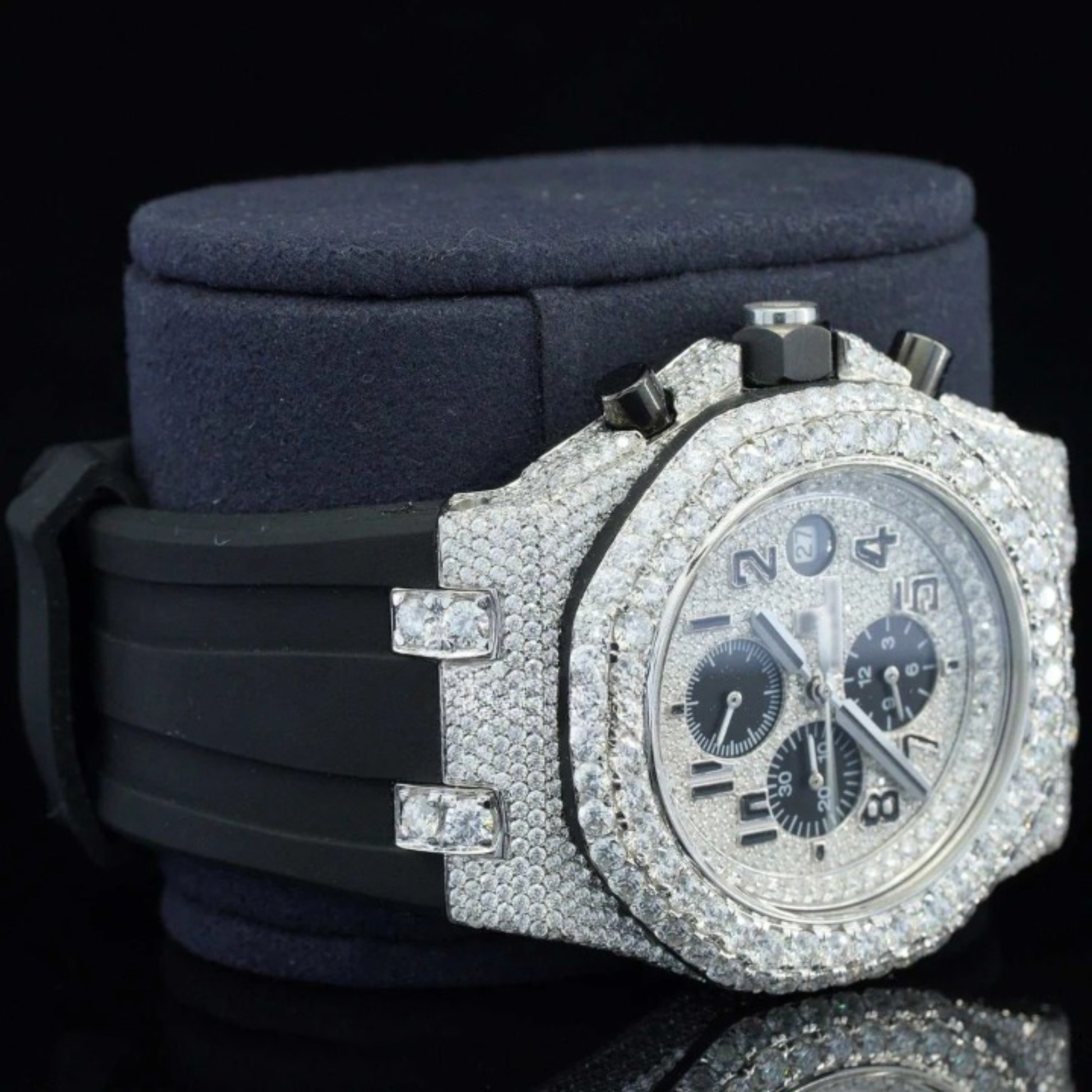 Luxury Iced Out Moissanite Watch Chronograph Automatic For Men