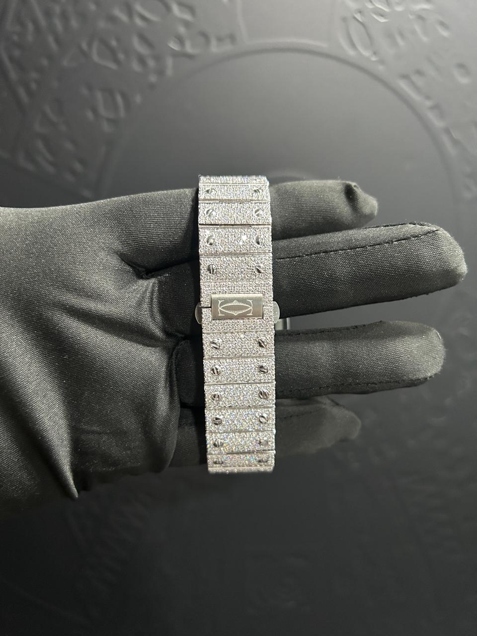 Iced-Out Cartier Santos Automatic Watch